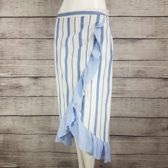 NEW Romeo & Juliet M Faux Wrap Midi Skirt Asymmetrical High Low  Hem Ruffled - Picture 1 of 10